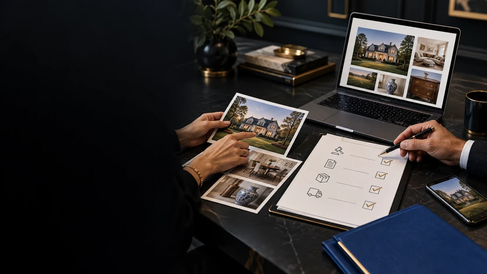 Bidder and seller guidance materials organized around property, auction terms, and next steps