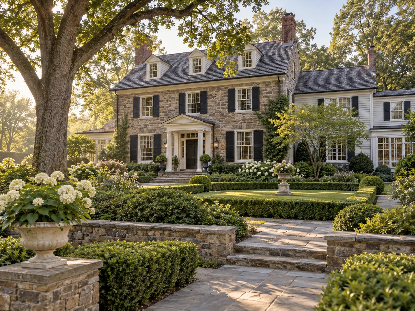 Illustrative established family residence and garden